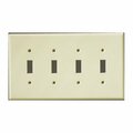 Can-Am Supply InvisiPlate Switch Wallplate, 5 in L, 8.63 in W, 4 -Gang, Painted Smooth Texture SM-T-4